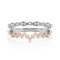 thumbnail image 1 of ZigZag Design 0.65 Carat Milgrain Morganite And Diamond Moissanite Engagement Ring Wedding Band in 10k Solid White Gold, Stackable Ring, Promise Ring, Anniversary Ring, Bridal Set, Matching Band, 1 of 3