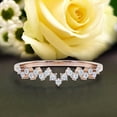 thumbnail image 1 of ZigZag Design Minimalist 0.15 Carat Milgrain Diamond Moissanite Engagement Ring Wedding Band in 10k Solid Rose Gold, Stackable Ring, Gift For Her, Promise Ring, Anniversary Ring, 1 of 3