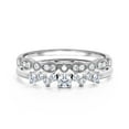thumbnail image 1 of ZigZag Style 1.10 Carat Round Cut Diamond Moissanite Unique Style Engagement Ring, Dainty Ring, Slim Ring, Wedding Ring in 925 Sterling Silver With 18k White Gold Plating, Bridal Set, Matching Band, 1 of 3