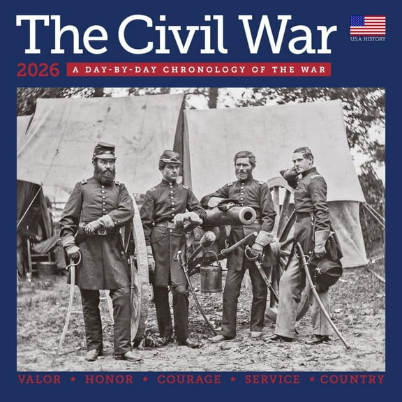 Ziga Media, Civil War Chronology 2026 Wall Calendar, 12'' X 12'', 16-Month Calendar with Stapled Binding