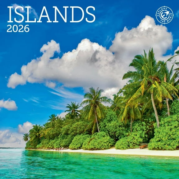 Ziga Media, Islands 2026 Mini Wall Calendar, 7'' X 7'', 16-Month Calendar with Stapled Binding