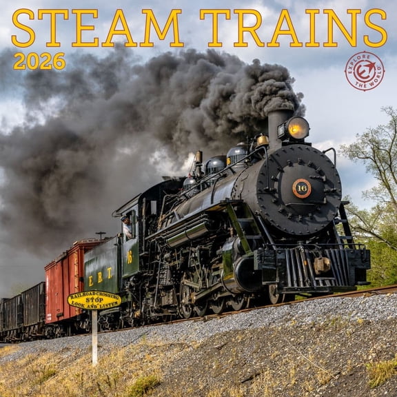 Ziga Media, Steam Trains 2026 Mini Wall Calendar