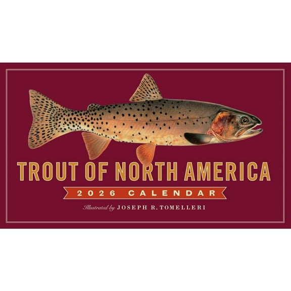 Ziga Media, Trout of North America 2026 Wall Calendar, 8'' X 14'', 12-Month Calendar with Stapled Binding