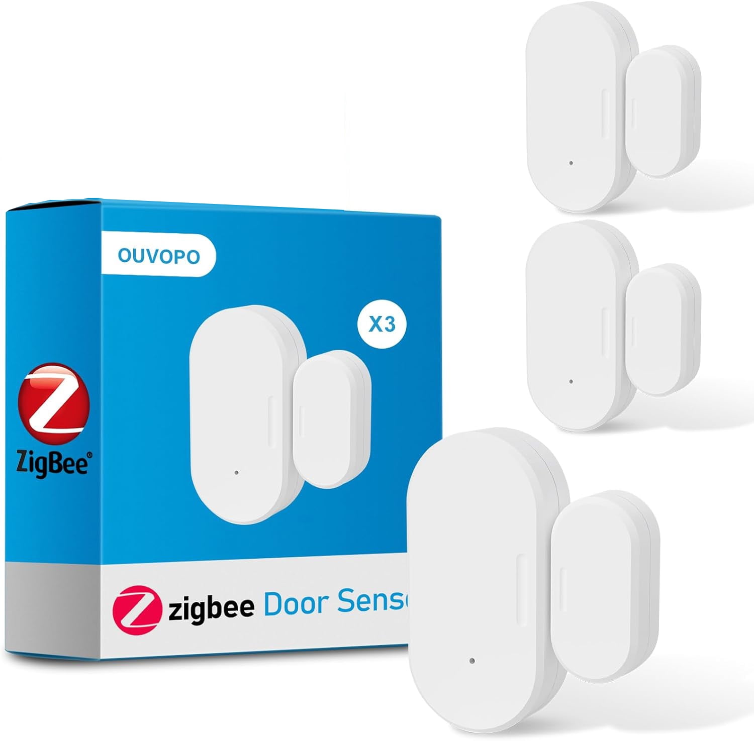 Zigbee Door Sensor, Smart Contact Sensor, Window Sensors for Home Automation, App Notifications