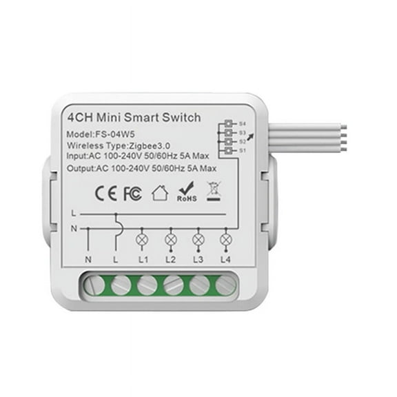 Zigbee Relay Switch Module 5A 4 Channel AC100-240V Work with Home Mini Smart Switch Module