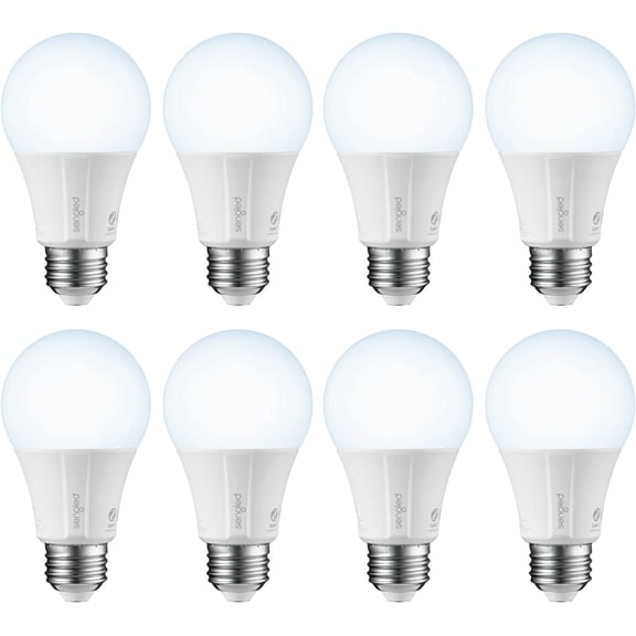 Zigbee Smart Light Bulbs, Smart Hub Required, Works with SmartThings and Echo with built-in Hub, Voice Control with Alexa and Google Home, Daylight 60W Equivalent A19 Alexa Light Bulb, 8 Pack