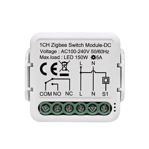 Zigbee Smart Relay Switch Module AC 110-240V DC 12V 24V Works with Alexa Google Home 1 Channel