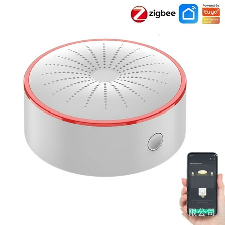 Zigbee Smart Siren Alarm: Wireless Home Security Alarm, Burglar Alarm Sound Light Alarm with 100dB Sounder, Tuya App Control, Tuya Zigbee Hub Required, Compatible with Alexa, Google Assistant