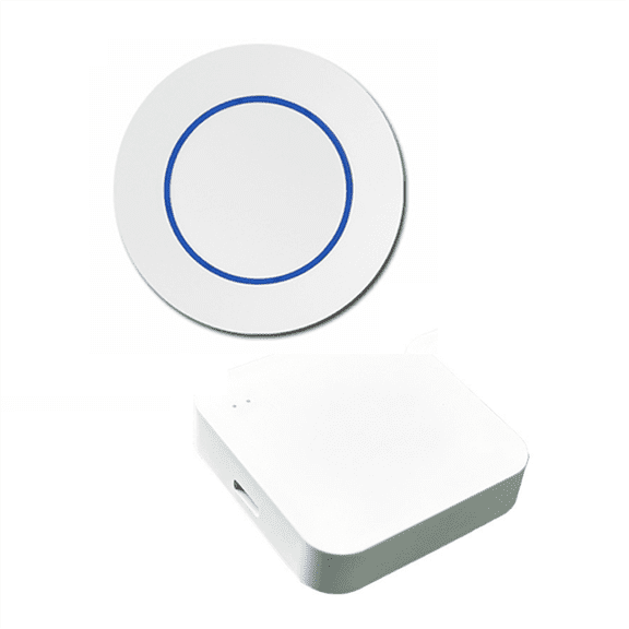 Zigbee Wireless Smart Scene Switch with Gateway Intelligent Linkage Switch Automation Work with Smart Life,1 x Smart Scene Switch 1 x Gateway,White