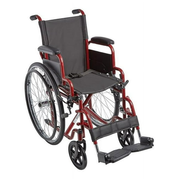 Ziggo ZG1400 14 in. Pediatric Manual Wheelchair with Wide Seat, Red