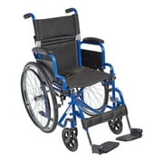 Ziggo ZG1600 16 in. Pediatric Manual Wheelchair with Wide Seat, Blue