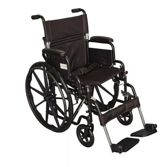 Ziggo ZG1800 18 in. Seat Width Pediatric Wheelchair for Kids & Children, Black