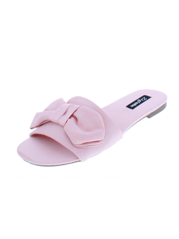 Womens Valiant Satin Open Toe Flat Sandals Pink 7.5 Medium (B,M)