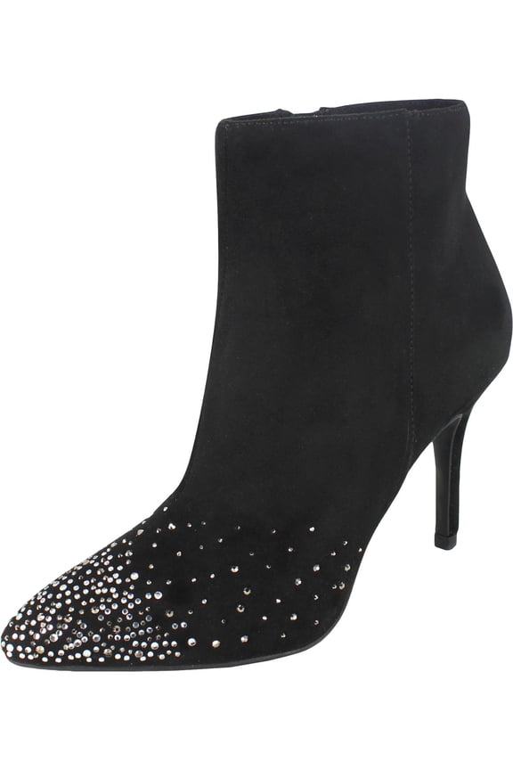 Womens Synthia Faux Suede Pointed Toe Booties