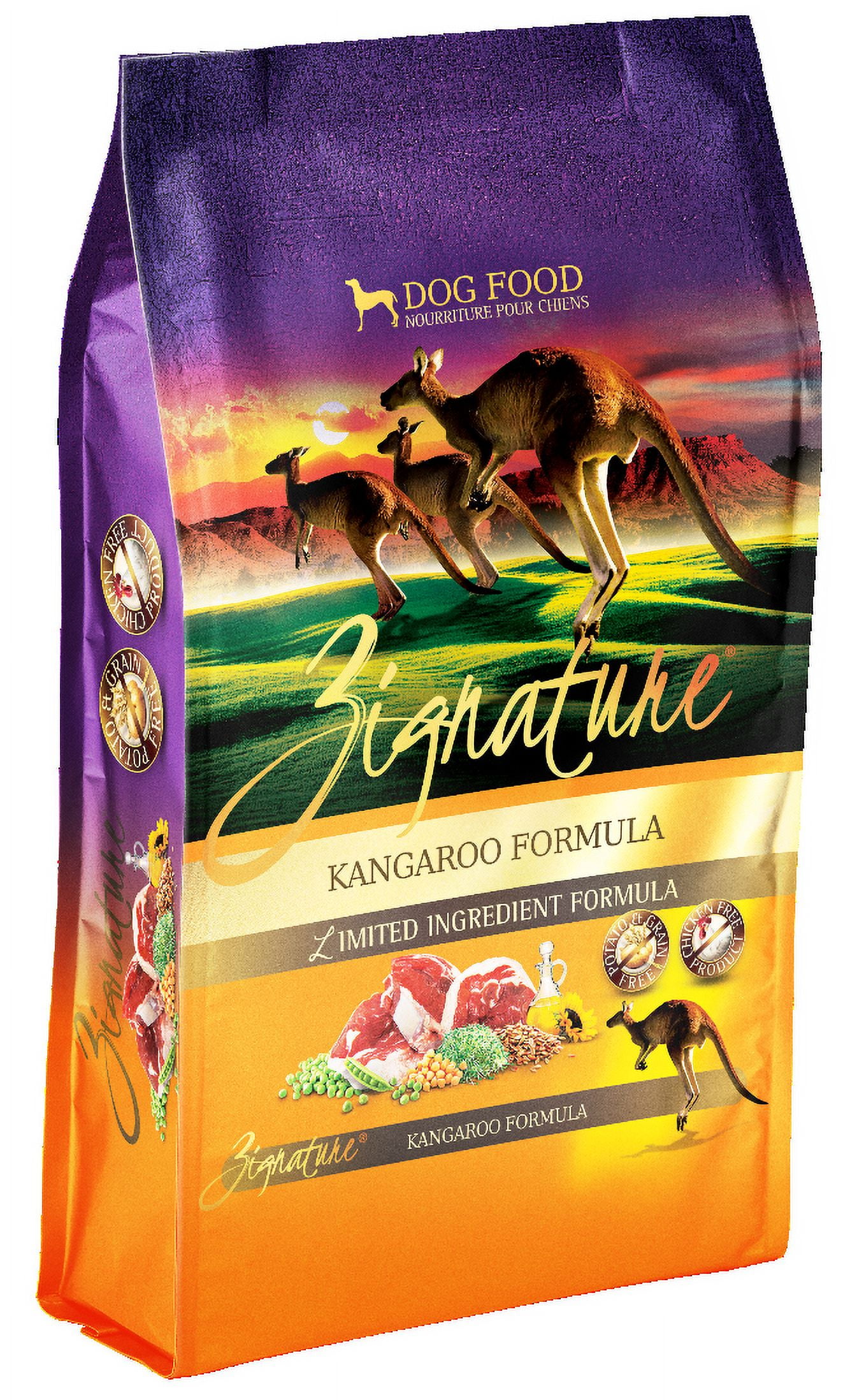 Zignature Kangaroo Formula Dog Food Kibble 4# bag