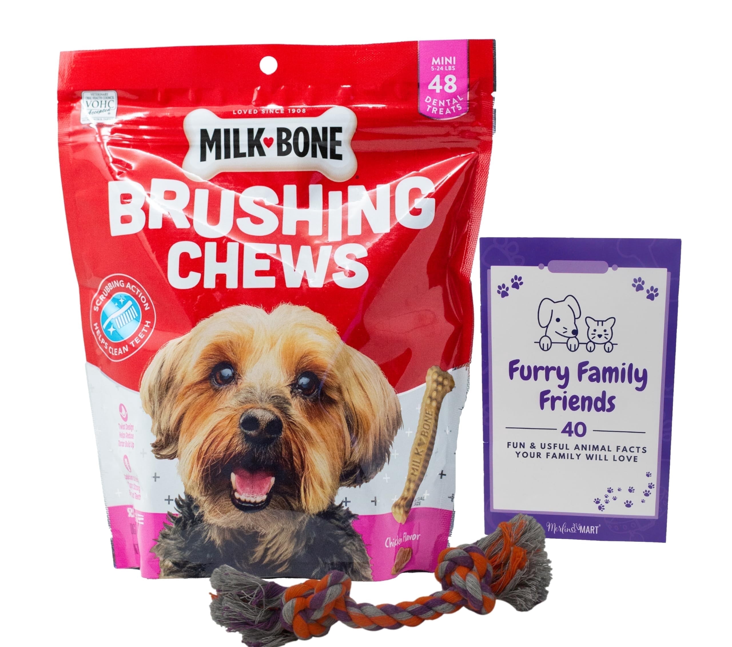 Milk-Bone Brushing Chews, Dental Dog Treats - Small Breed (48 Count) MerlinsMart Zine | Rope Toy
