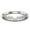 thumbnail image 1 of Zigzag Design 0.15 Carat Milgrain Diamond Moissanite Engagement Ring Wedding Band In 925 Sterling Silver With 18K White Gold Plating, Stackable Ring, Gift For Her, Promise Ring, Anniversary Ring, 1 of 3