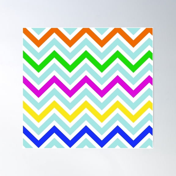 Zigzag Funky Pattern Poster Wall Art, Modern Wall Decor For Living Room Bedroom, 30x30 UNFRAMED