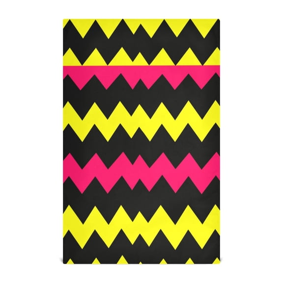 Zigzag Pattern Decorative Waffle Towel Kitchen Dishcloth 28x18in Multi-Use Tea Towel