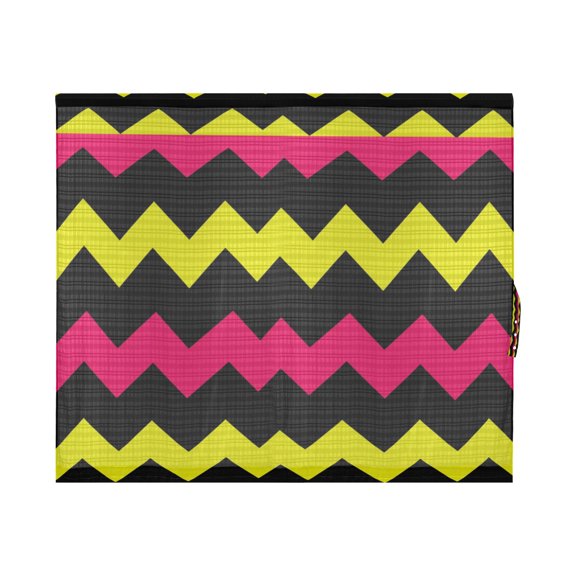 Zigzag Pattern Door Panels 25x72in Breathable Mesh Privacy UV Blocking with Tie Back