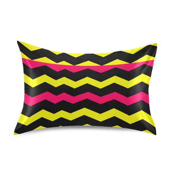 Zigzag Pattern Satin Pillowcase 20''x26'' Double-Sided Print Soft Wrinkle Resistant