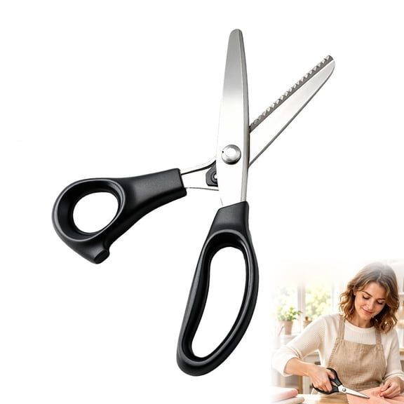 Zigzag Scissors, Pinking Shears for Fabric Cutting, Stainless Steel Zig Zag Scissors for Fabric (3mm, 1PC)