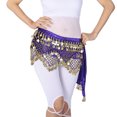 thumbnail image 1 of Zigzag Velvet Coin Egyptian Cabaret Fusion Belly Dance Hip Scarf Belt Skirt Wrap, 1 of 4