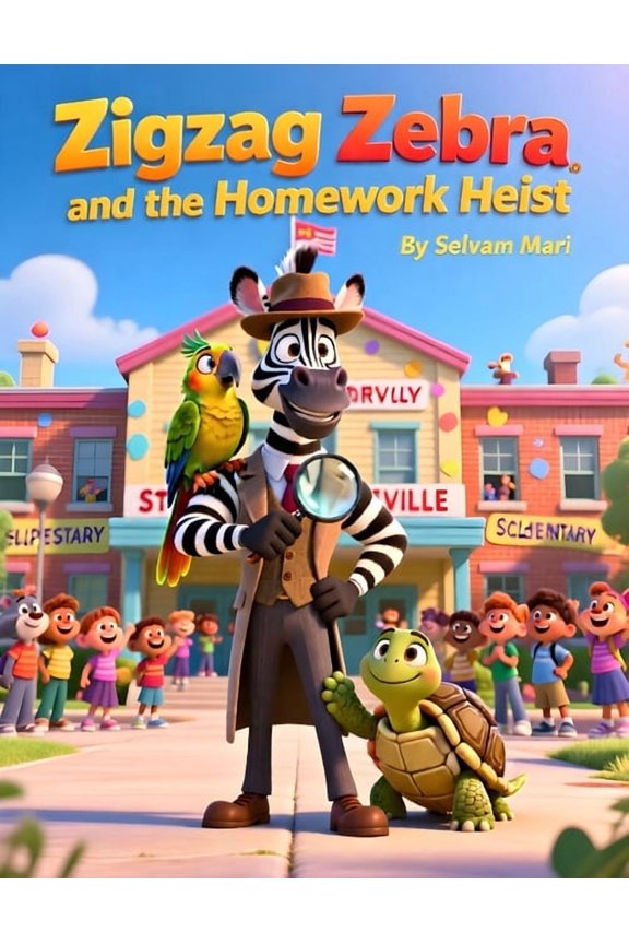 Zigzag Zebra and the Homework Heist: A Zigzag Adventure in Stripesville Elementary, (Paperback)