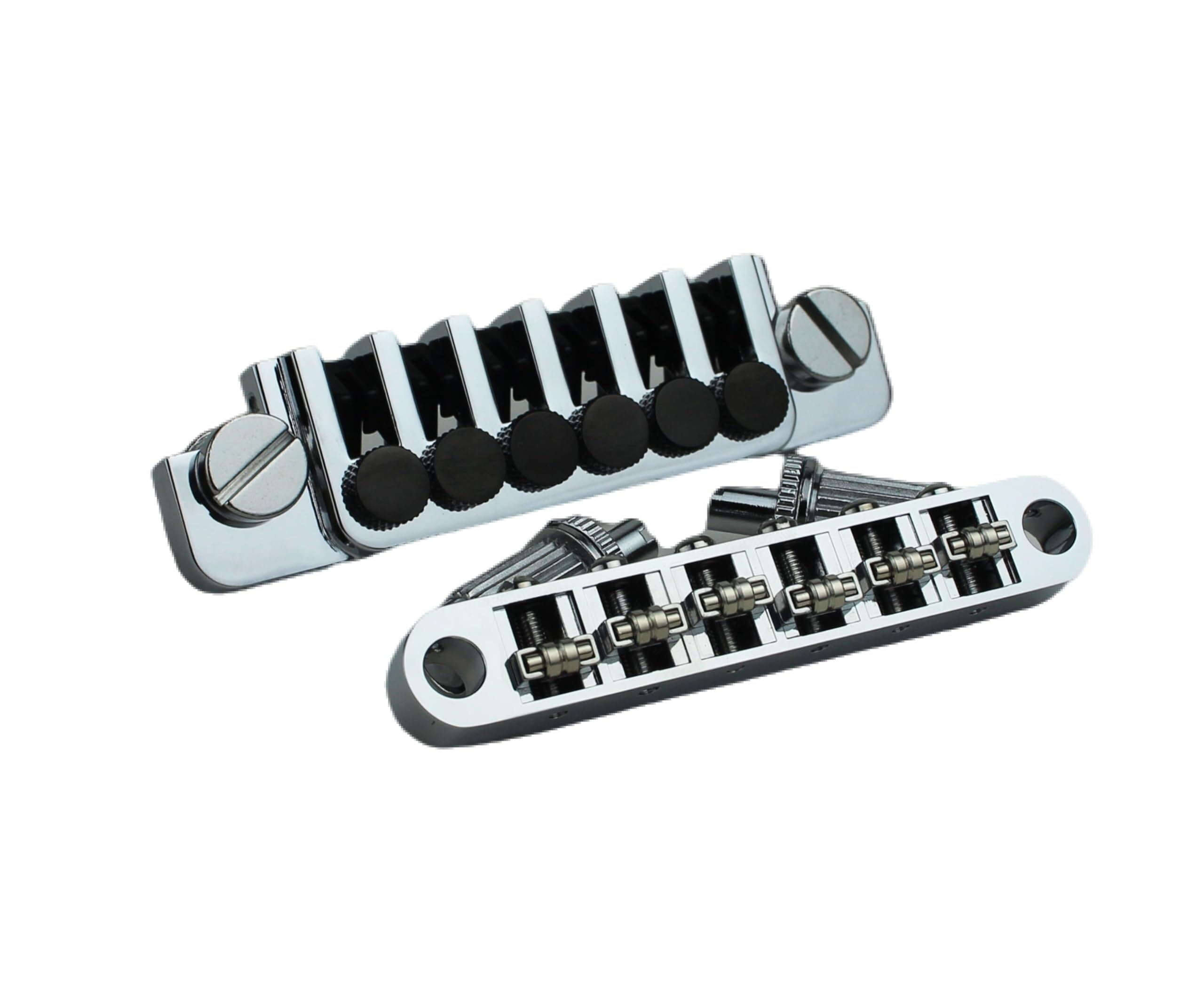 Guyker Tune-O-Matic Chevalet à Rouleaux - Espace Cordes 10.5mm, Compatible Les Paul LP SG, Chromé