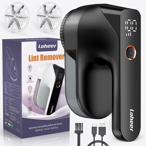 Loheer Fabric Shaver, Electric Lint Remover, Lint Shaver, Sweater Defuzzer with LED Display
