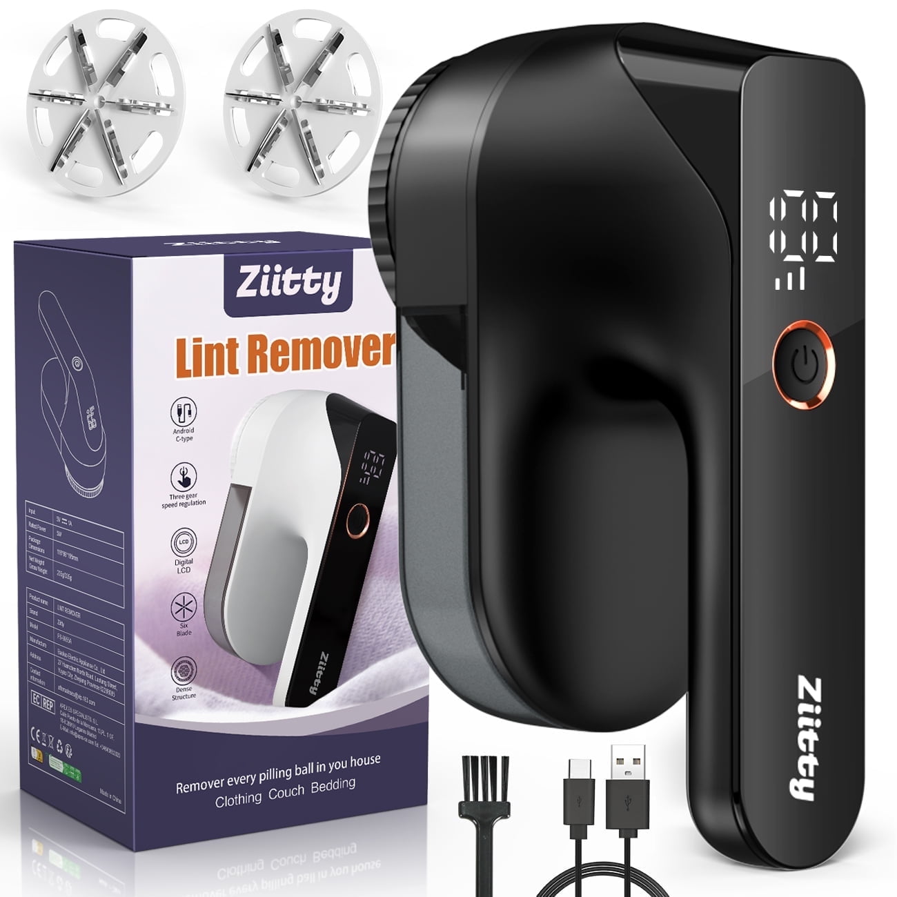 Ziitty Rechargeable Fabric Shaver, Lint Remover Sw