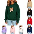 thumbnail image 1 of Zijinkuiwen Kids Pullover Hoodie with Kangaroo Pet Pouch Long Sleeve Sweatshirt with Thumb Holes for Daily Wear and Pet Interaction,Dark Green,7-8 Years, 1 of 4