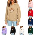 thumbnail image 1 of Zijinkuiwen Kids Pullover Hoodie with Kangaroo Pet Pouch Long Sleeve Sweatshirt with Thumb Holes for Daily Wear and Pet Interaction,Khaki,13-14 Years, 1 of 4