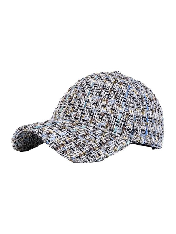 Tweed Texture Baseball Cap for Men and Women Woven Fabric Curved Brim Hat Adjustable Strap Headwear for Daily Casual Street Style Wear