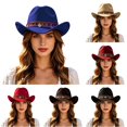 thumbnail image 1 of Zijinkuiwen Unisex Cowboy Hat with Woven Ethnic Band and Multi‑Medallion Coin Ornament for Western Themed Party Cosplay Country Music Festival Gathering,Blue,One Size, 1 of 4
