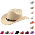 thumbnail image 1 of Zijinkuiwen Unisex Suede Cowboy Hat with Braided Leather Rope Ornament Band Wide Brim for Western Themed Party Cosplay Country Music Festival Gathering,Khaki,One Size, 1 of 4