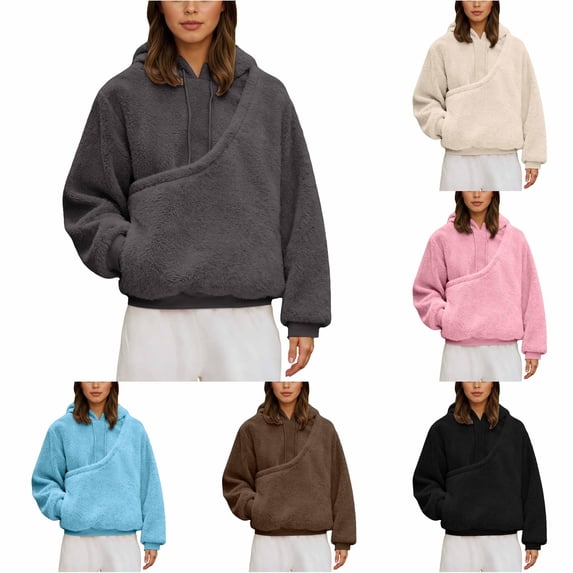 Zijinkuiwen Women Fuzzy Sherpa Pet Pouch Hoodie Soft Drawstring Long Sleeve Pullover Sweatshirt for Small Dogs Puppies Daily Wear Outdoor Walking Travel,1Grey,XXL
