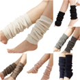 thumbnail image 1 of Zijinkuiwen Women Knit Leg Warmers Ribbed Stretchy Thick Soft Leg Sleeves for Daily Casual Outfit Wear,Beige,One Size, 1 of 4