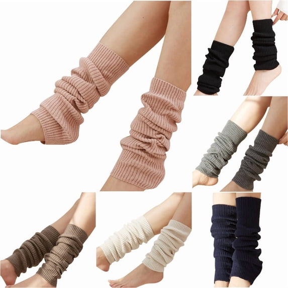 Zijinkuiwen Women Knit Leg Warmers Ribbed Stretchy Thick Soft Leg Sleeves for Daily Casual Outfit Wear,Pink,One Size