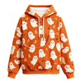 thumbnail image 1 of Zijinkuiwen Women Oversized Fleece Hoodie with Pet Pocket Cute Ghost Bat Star All Over Print Pullover for Halloween Fall Casual Daily Wear,XL, 1 of 7