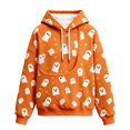 thumbnail image 1 of Zijinkuiwen Women Oversized Fleece Hoodie with Pet Pocket Cute Ghost Star Pattern All Over Print Pullover for Halloween Fall Casual Daily Wear,XL, 1 of 6