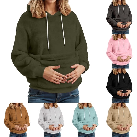 Zijinkuiwen Women Pet Pouch Hoodie Fuzzy Drawstring Long Sleeve Pullover Sweatshirt for Small Cats Kittens Daily Wear Outdoor Walking Travel,Army Green,L