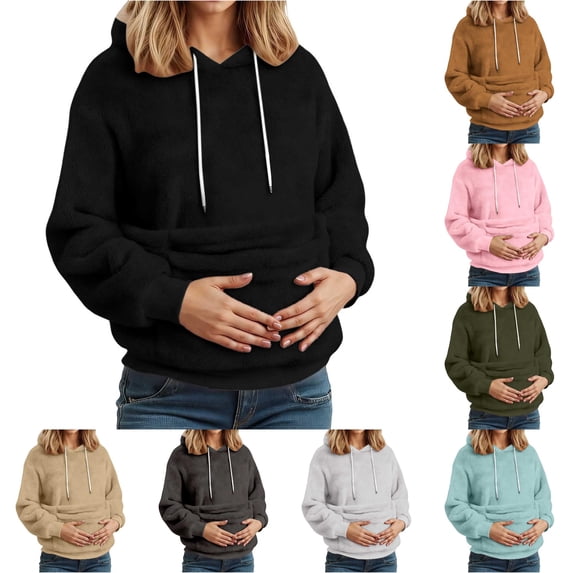 Zijinkuiwen Women Pet Pouch Hoodie Fuzzy Drawstring Long Sleeve Pullover Sweatshirt for Small Cats Kittens Daily Wear Outdoor Walking Travel,Black,M