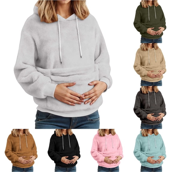 Zijinkuiwen Women Pet Pouch Hoodie Fuzzy Drawstring Long Sleeve Pullover Sweatshirt for Small Cats Kittens Daily Wear Outdoor Walking Travel,Light Gray,XXL