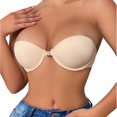 thumbnail image 1 of Zijinkuiwen Womens Strapless Push Up Bra Front Clasp Closure Underwire Support Innerwear for Party Evening formal Wear,32, 1 of 6