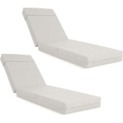 Zikebtuy 2 Pcs Chaise Lounge Cushions 80x26x5 inch Thick Waterproof Outdoor Furniture Cushions with Removable Cover Beige