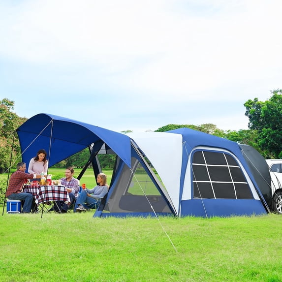 Bronkige 4/6/8 Person SUV Tent, Easy Setup & Spacious SUV Tailgate Tent with Large Mesh Windoors, Rainfly & Awning, Perfect for Family & Group Outdoor Adventures