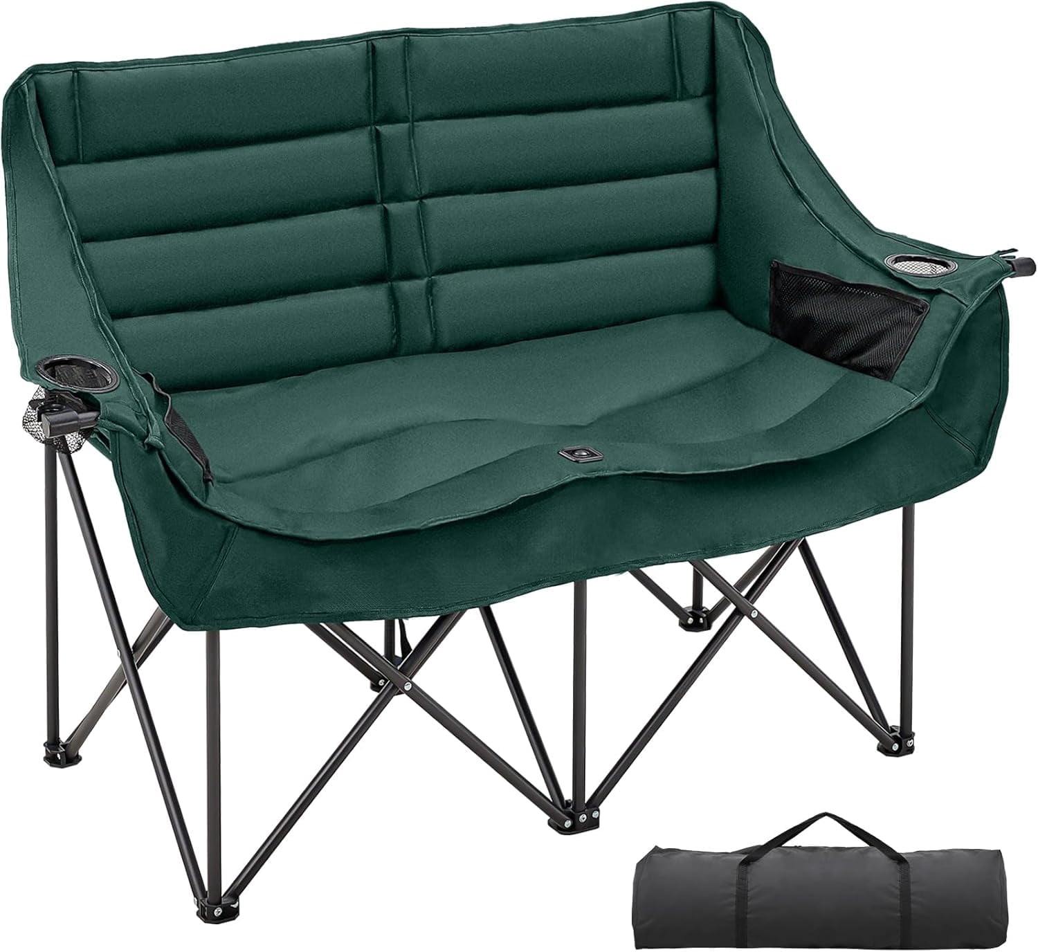 Zikebtuy Double Camping Chair for 2 Person - Oversized Padded Folding Loveseat - Portable Camping Couch Heavy Duty Lawn Chairs for Outdoor Beach - Support 500LBS - Walmart.com