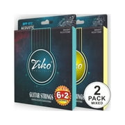 Ziko Acoustic Guitar Strings 11-50 12-53 Hex 95% Phosphor Bronze and Vacuum Coating 2 Pack Set DPP MIXED