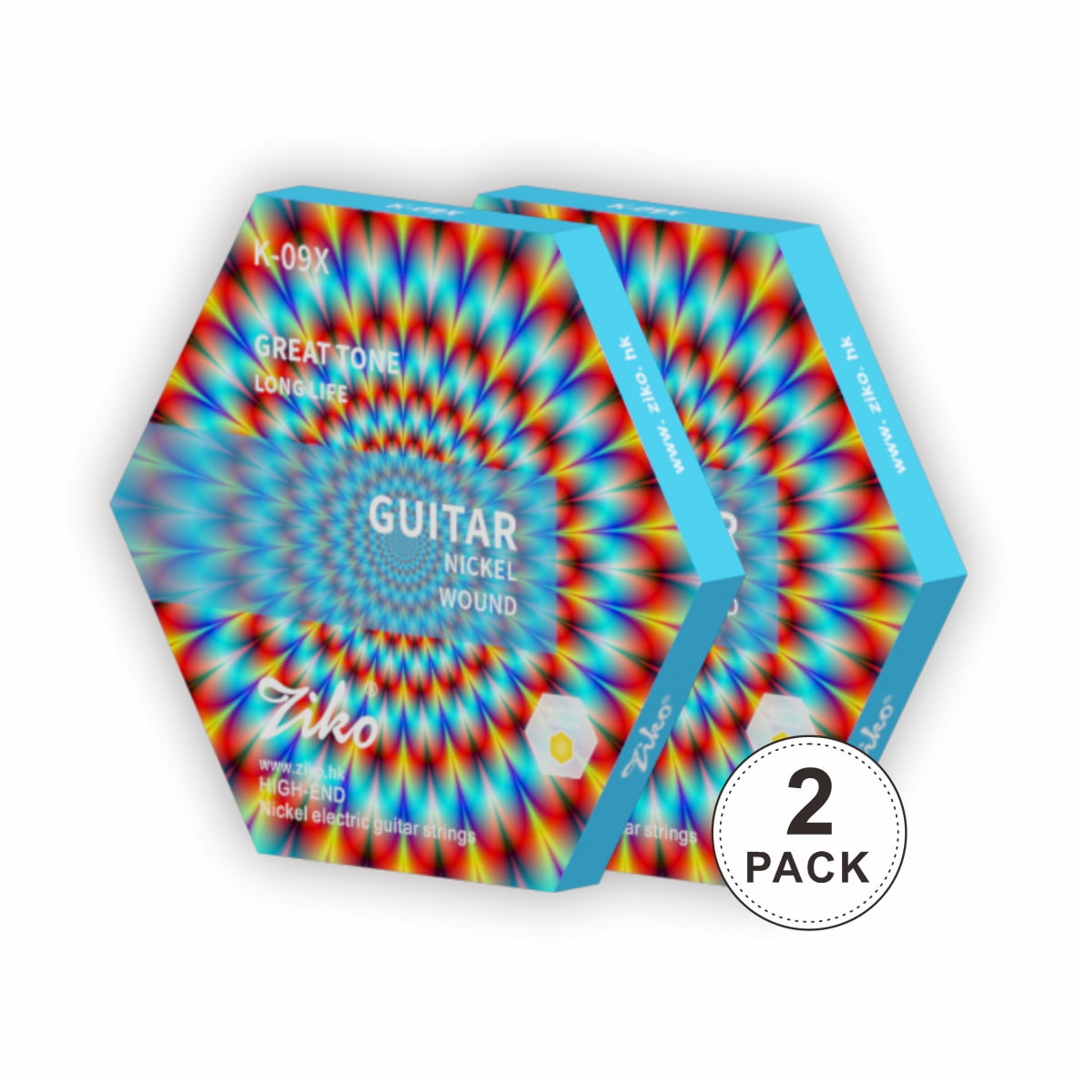 Ziko Electric Guitar Strings 0942 2 Pack Set Hex HighCarbon Steel and
